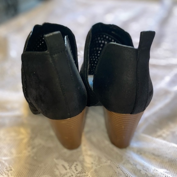 Qupid Black Peep Toe Slingback Heels Womens Size 6 - Picture 6 of 10